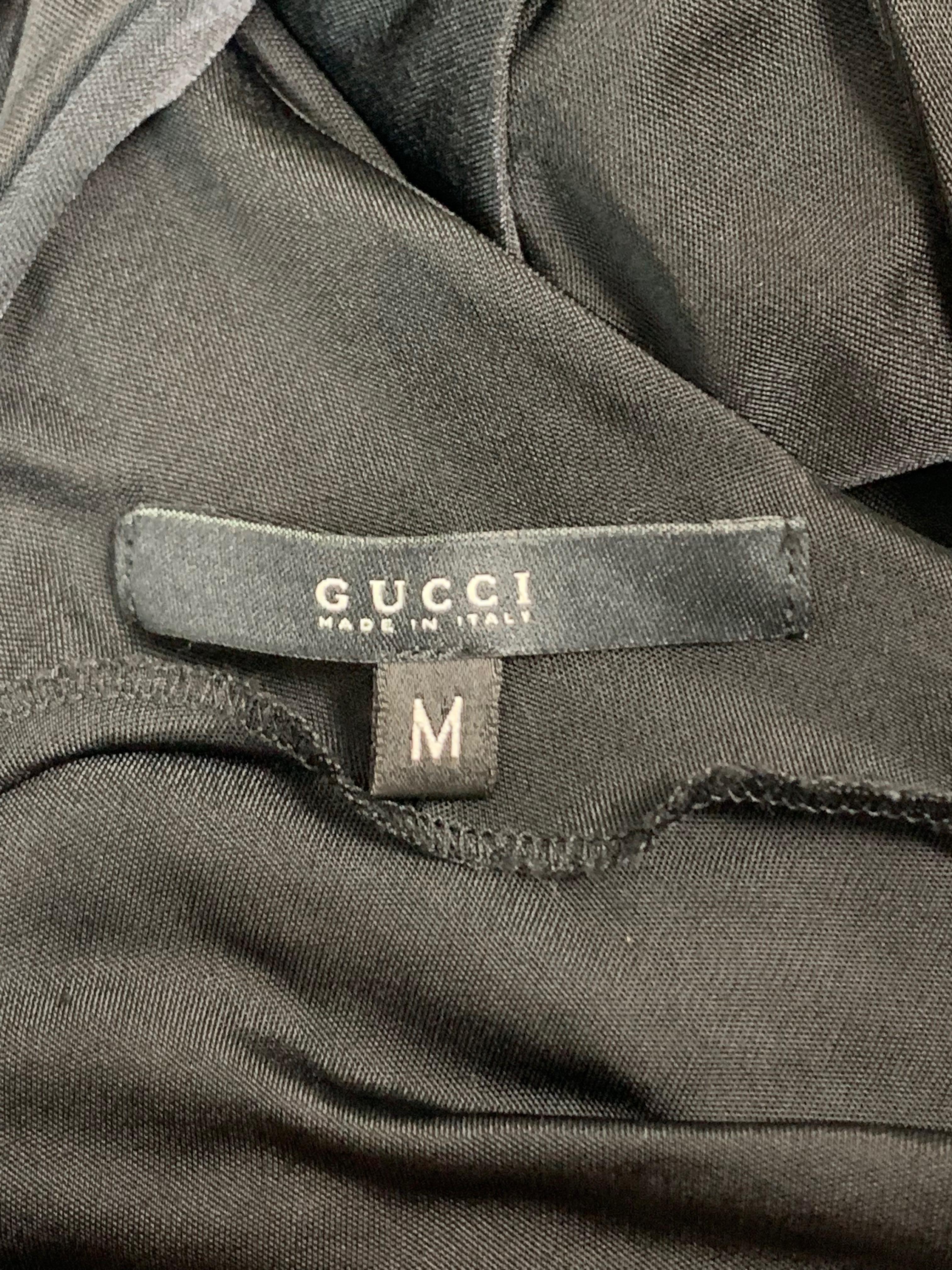S/S 2005 Gucci Black L/S Cut-Out Bodycon Dress M In Good Condition In Yukon, OK