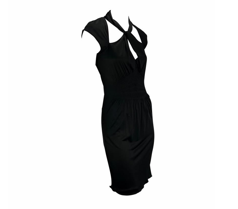 F/W 2004 Gucci by Tom Ford Black Sleeveless Cutout Backless Buckle Dress  In Excellent Condition For Sale In West Hollywood, CA