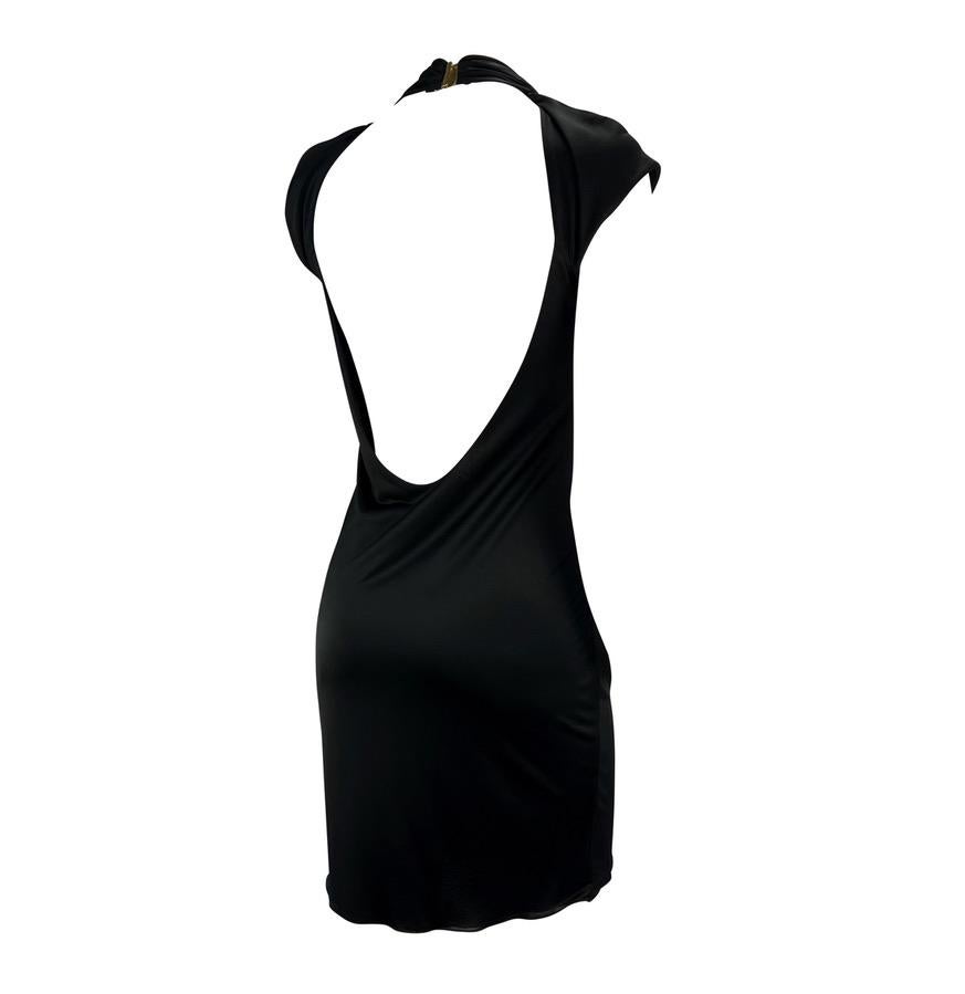 Women's F/W 2004 Gucci by Tom Ford Black Sleeveless Cutout Backless Buckle Dress  For Sale