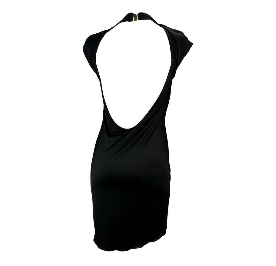 F/W 2004 Gucci by Tom Ford Black Sleeveless Cutout Backless Buckle Dress  For Sale 1
