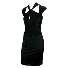 F/W 2004 Gucci by Tom Ford Black Sleeveless Cutout Backless Buckle Dress 