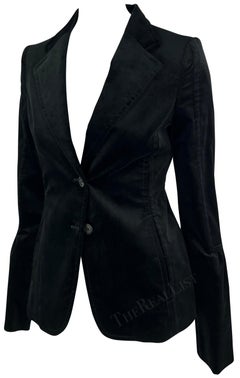 F/W 2004 Gucci by Tom Ford Black Velvet Blazer