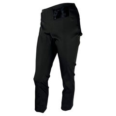 F/W 2004 Gucci by Tom Ford Black Velvet Ribbon Belt Accented Stretch Pants