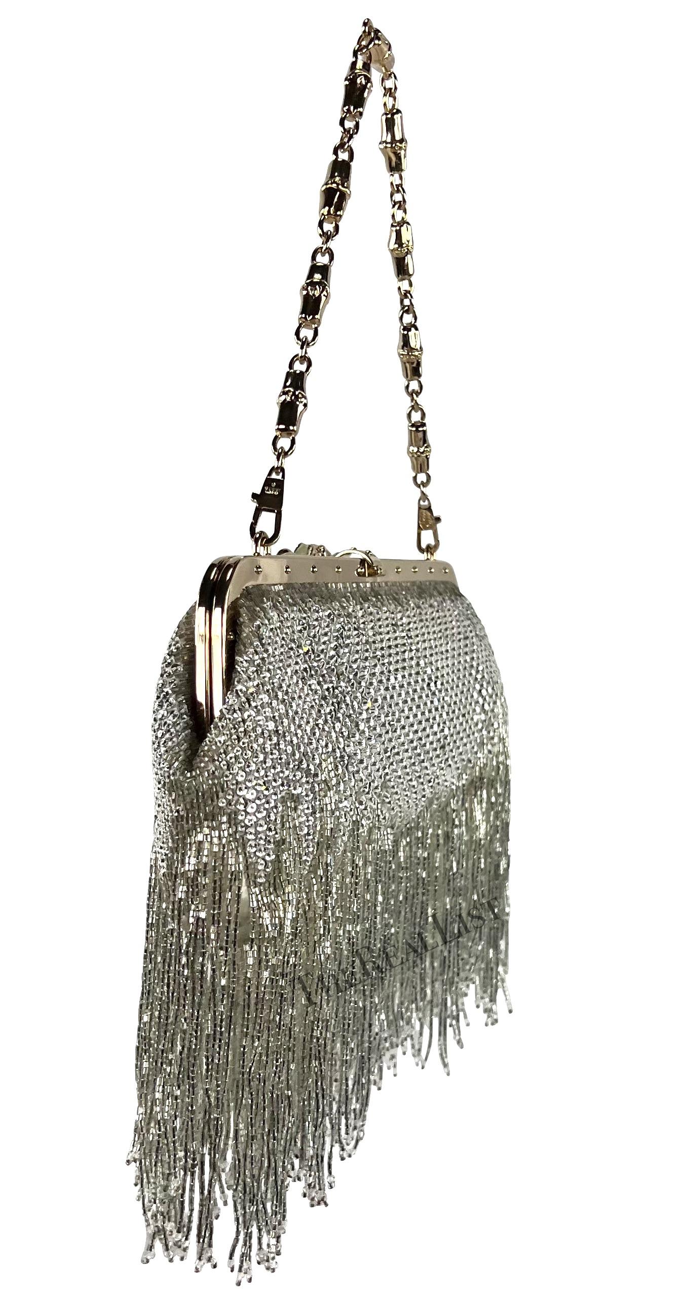 F/W 2004 Gucci by Tom Ford Crystal Beaded Dragon Convertible Evening Bag Clutch  1