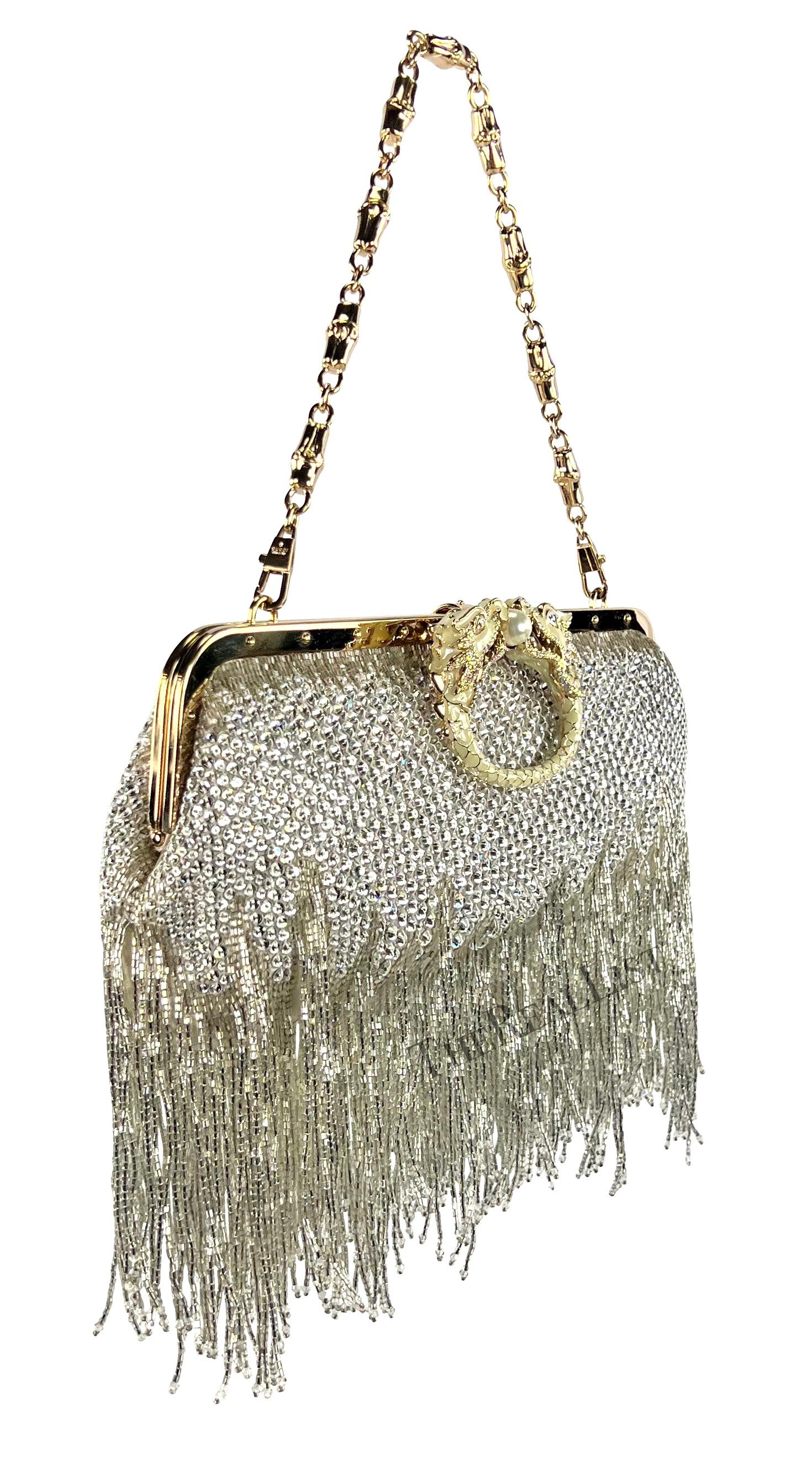 F/W 2004 Gucci by Tom Ford Crystal Beaded Dragon Convertible Evening Bag Clutch  4