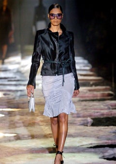 F/W 2004 Gucci by Tom Ford Finale Silver Metallic Crocodile Enamel Dragon Bag