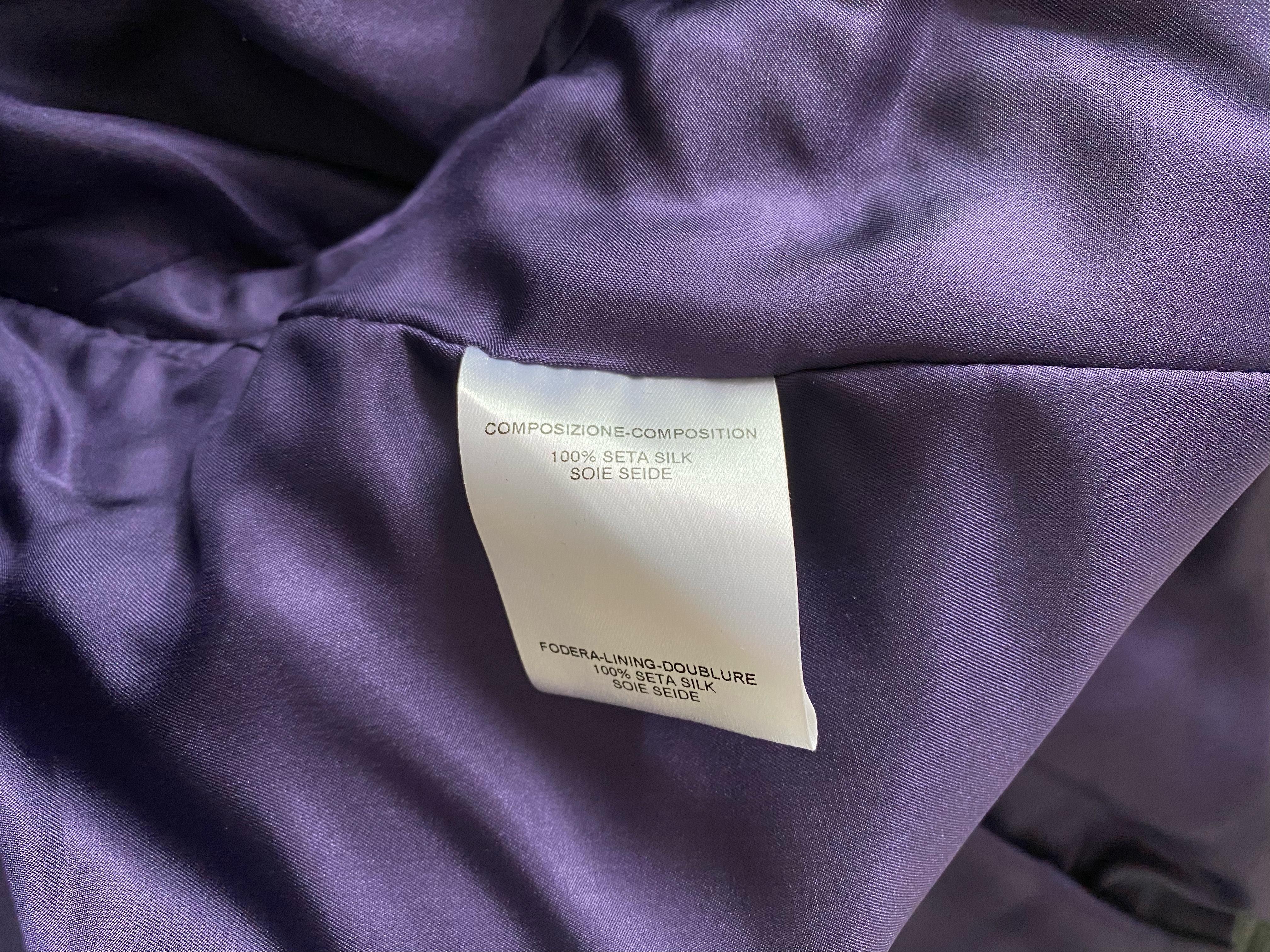 F/W 2004 Gucci by Tom Ford Purple Burgundy Velvet Silk Ribbon Runway Skirt Suit For Sale 4