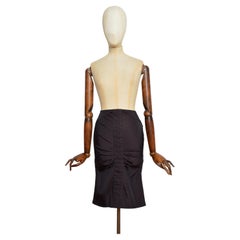 F/W 2004 Gucci by Tom Ford Runway Black ruched Pencil Skirt