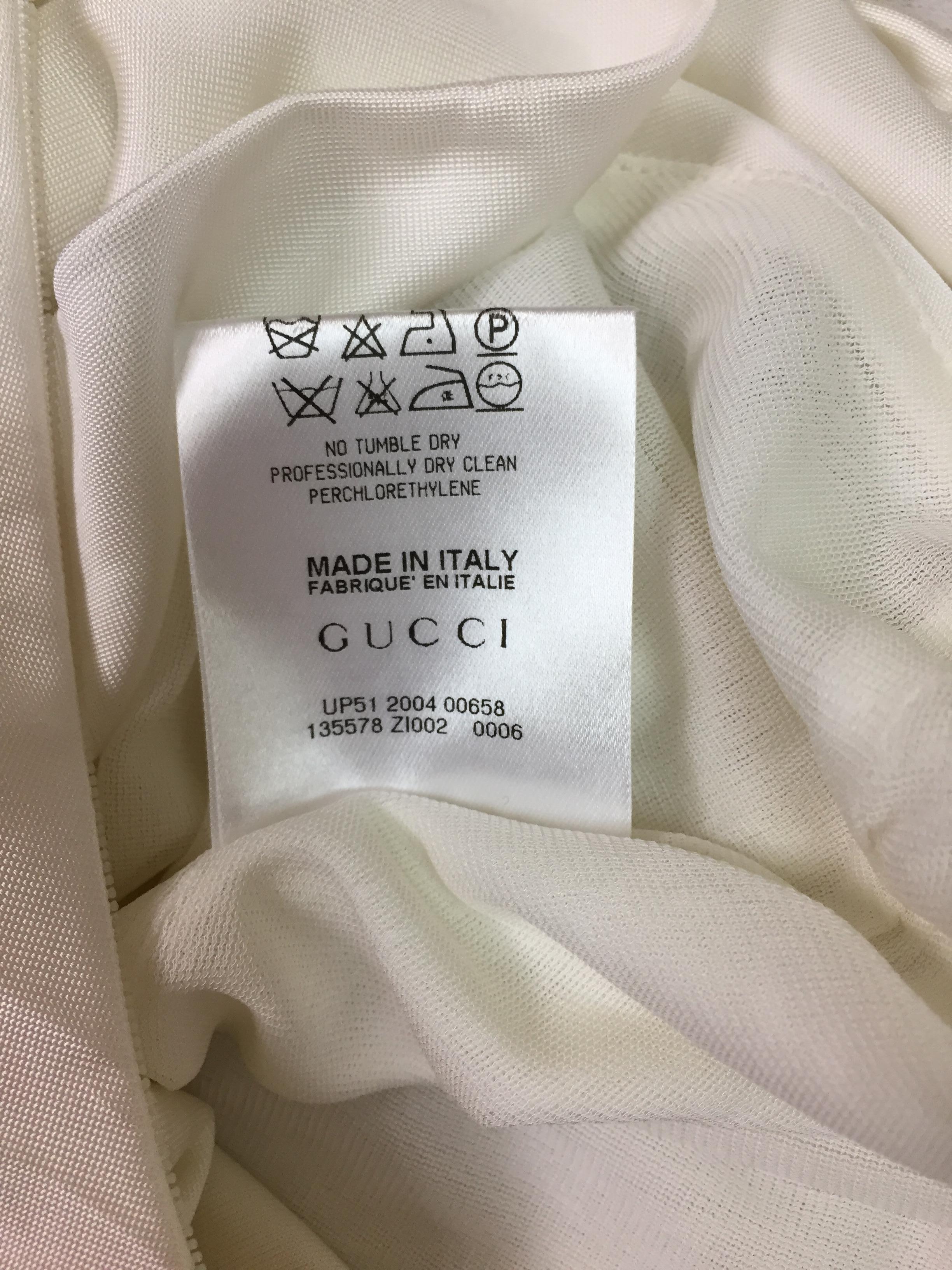 F/W 2004 Gucci by Tom Ford Runway White Cut-Out Dragon Gown Dress In Good Condition In Yukon, OK