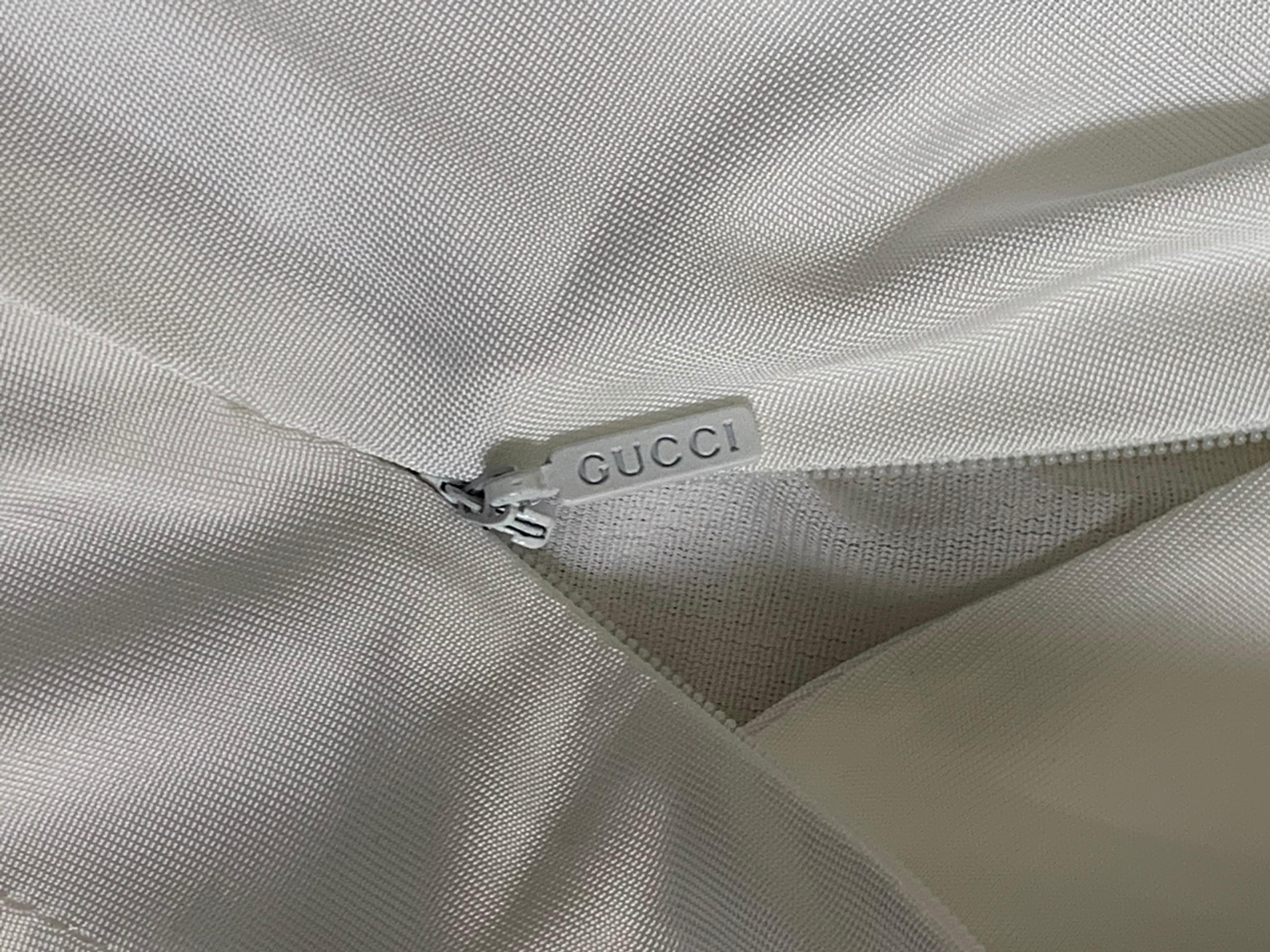 Women's F/W 2004 Gucci Tom Ford Runway White Cut-Out Dragon Gown Dress