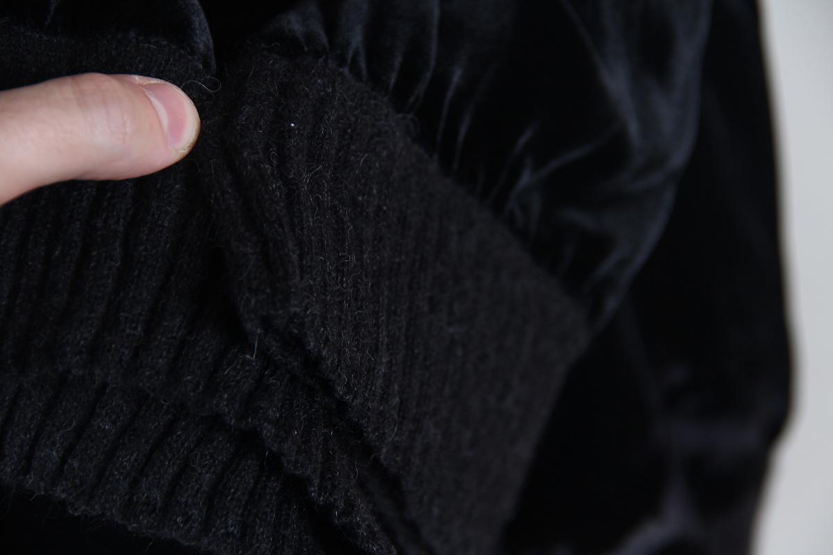 F/W 2004 Hermes by Jean Paul Gaultier pure black velvet logo sweater 4