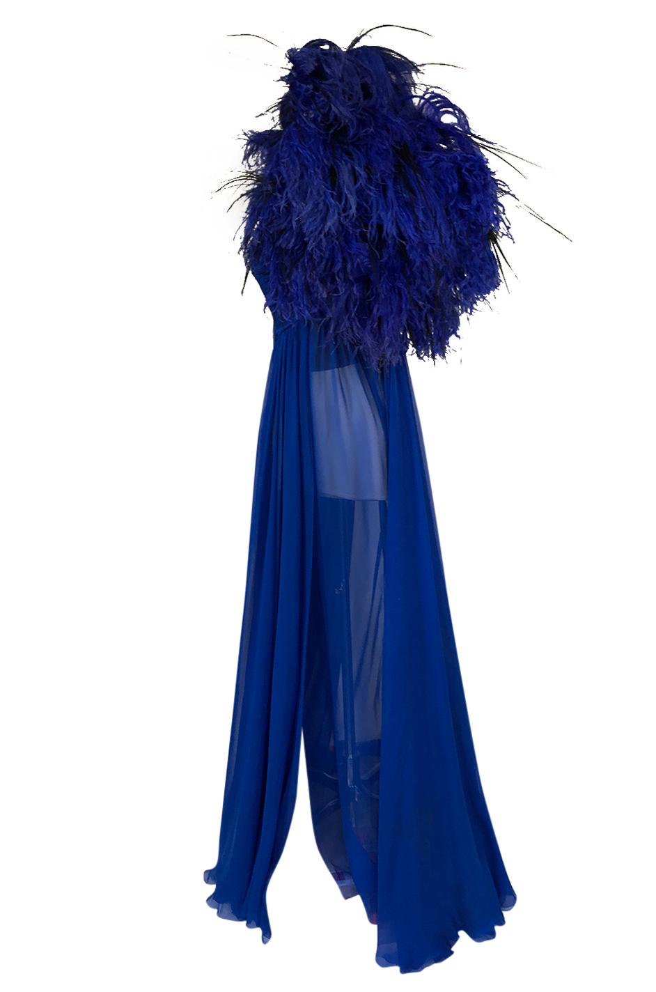 F/W 2004 Jean Louis Scherrer Haute Couture Runway Dress & Feather Cape 3