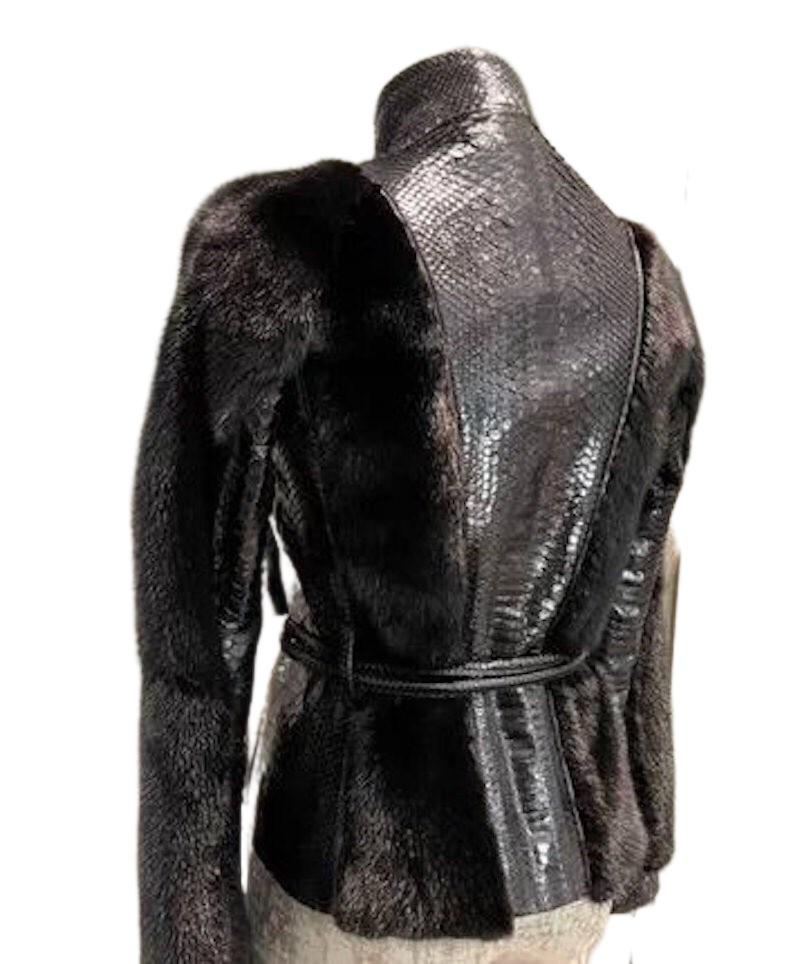 Black F/W 2004 Look#7 Tom Ford for for Gucci Mink fur and Python Skin Jacket
