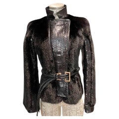 Tom Ford pour Gucci - Veste en fourrure de vison et peau de python, look n° 7, automne-hiver 2004