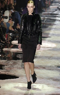 F/W 2004 Look#7 Tom Ford for Gucci Black Mink fur and Python Skin Jacket