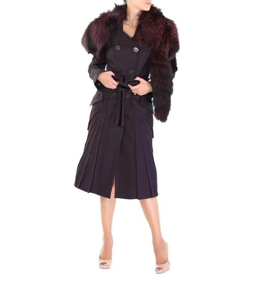 Tom Ford pour Gucci, manteau A/H 2004 avec col en fourrure de renard  Pour femmes en vente