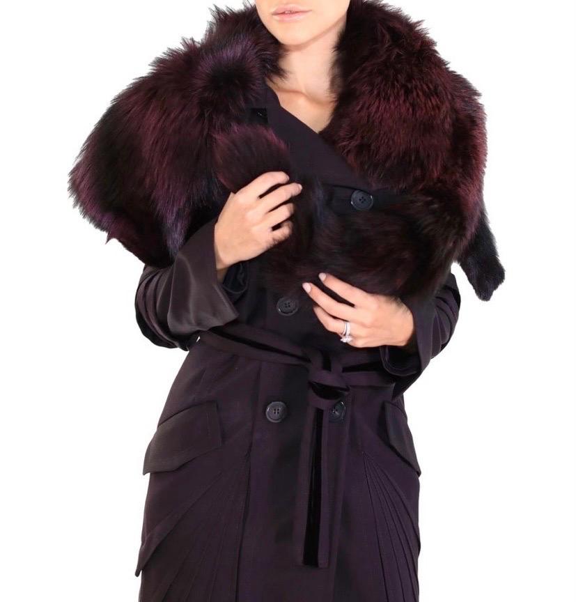 Tom Ford pour Gucci, manteau A/H 2004 avec col en fourrure de renard  en vente 2