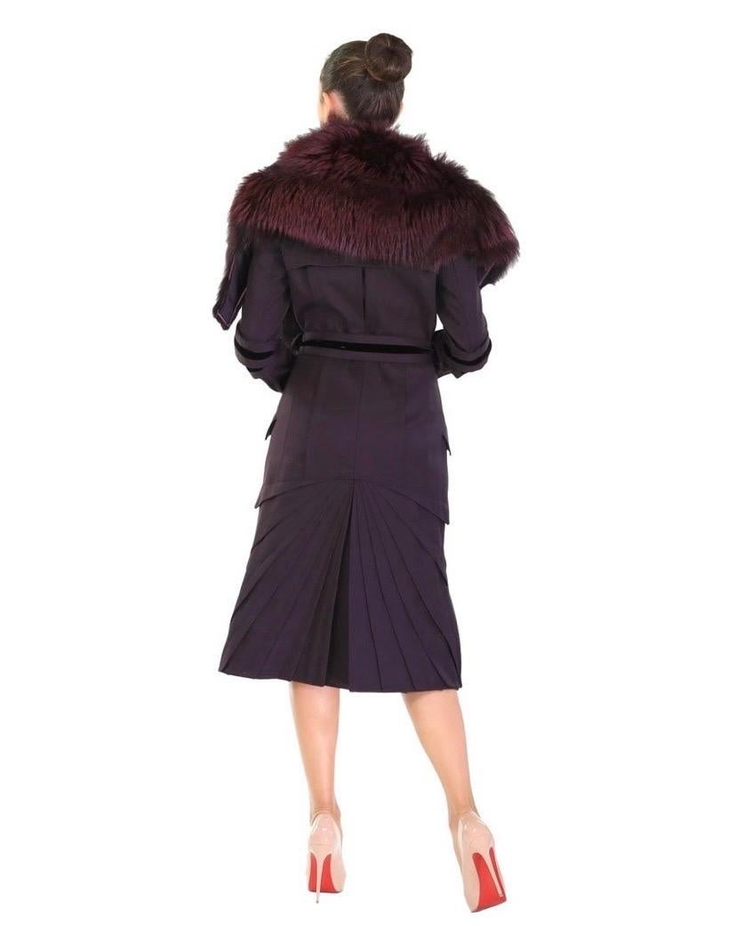 Tom Ford pour Gucci, manteau A/H 2004 avec col en fourrure de renard  en vente 3