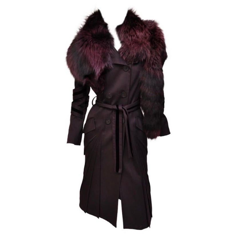 F/W 2004 Tom Ford für Gucci Mantel mit Fuchspelzkragen