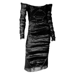 F/W 2004 TOM FORD for YVES SAINT LAURENT BLACK CHINOISERIE DRESS