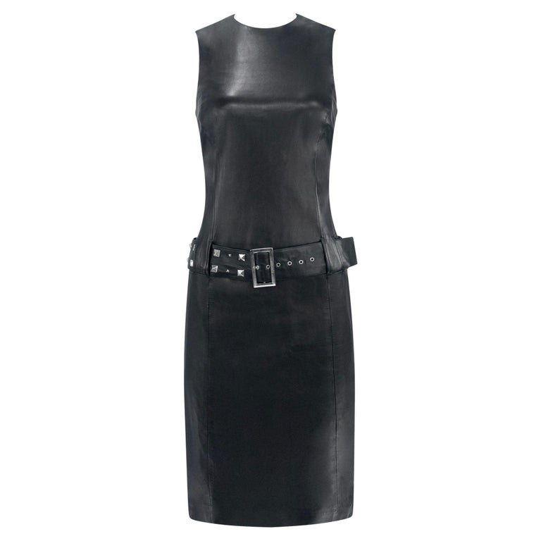 leather dress midi Fifth Ave Faux Leather Midi Dress Black main image 0