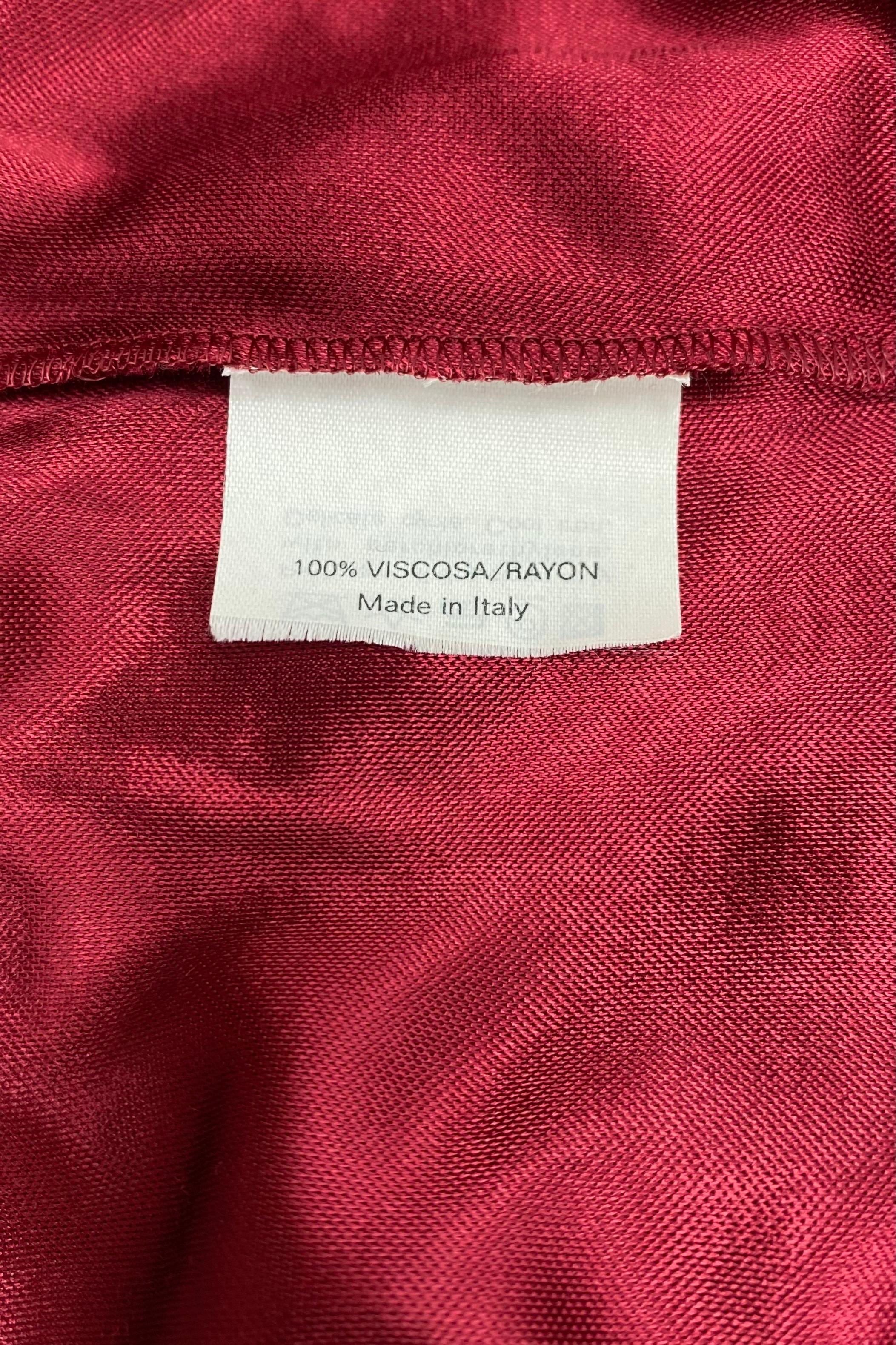 F/W 2004 Vintage Tom Ford für YSL Burgunderroter Jersey-Rockanzug Größe S im Angebot 4