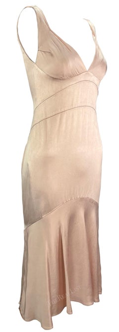 Vintage F/W 2004 Yigal Azrouël Runway Blush Pink Silk Satin Cocktail Dress