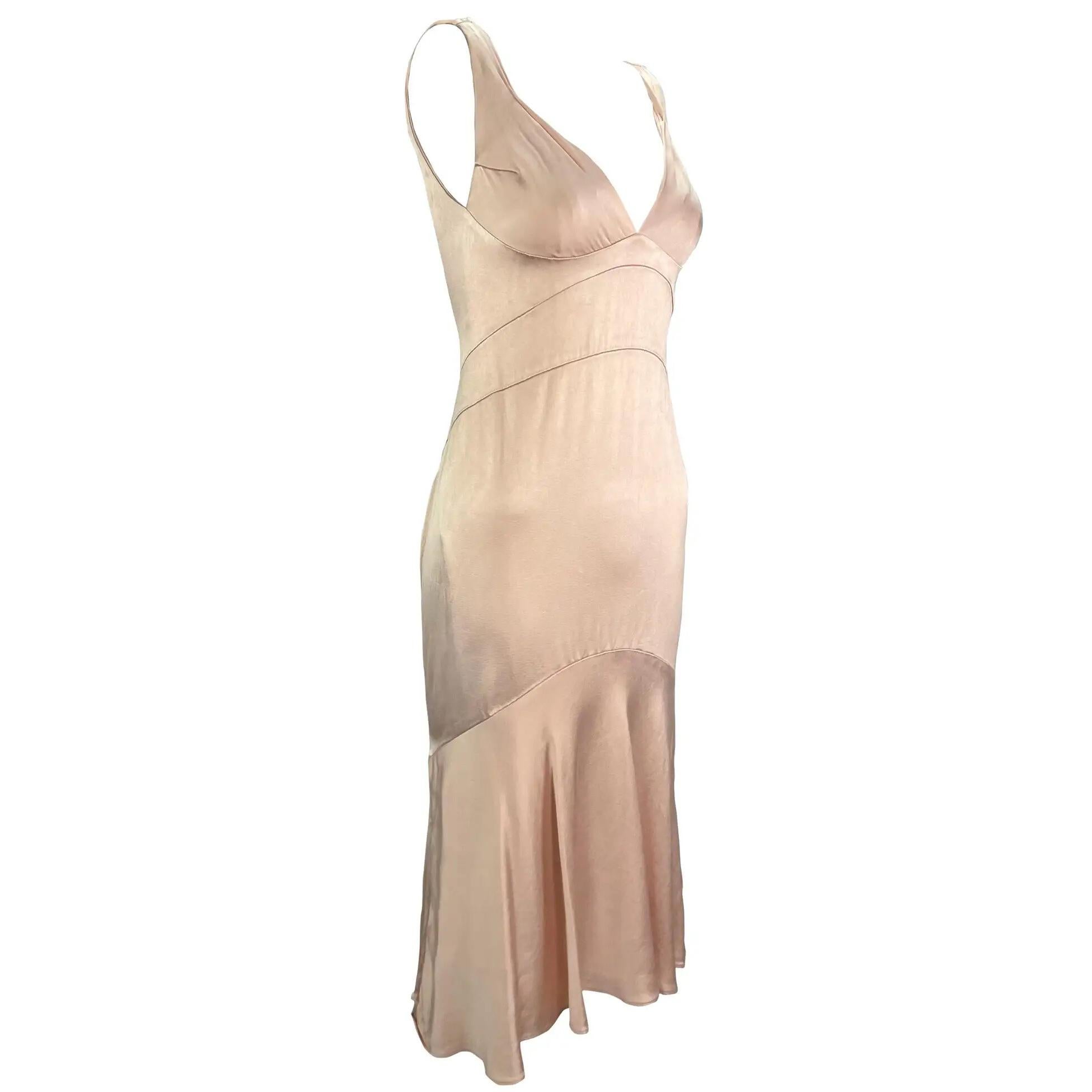 F/W 2004 Yigal Azrouël Runway Blush Pink Silk Satin Cocktail Dress For Sale