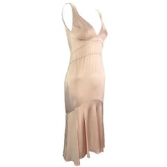 F/W 2004 Yigal Azrouël Runway Blush Pink Silk Satin Cocktail Dress