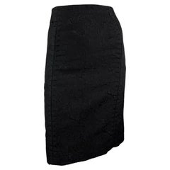 F/W 2004 Yves Saint Laurent by Tom Ford Falda negra con brocado de Chinoiserie