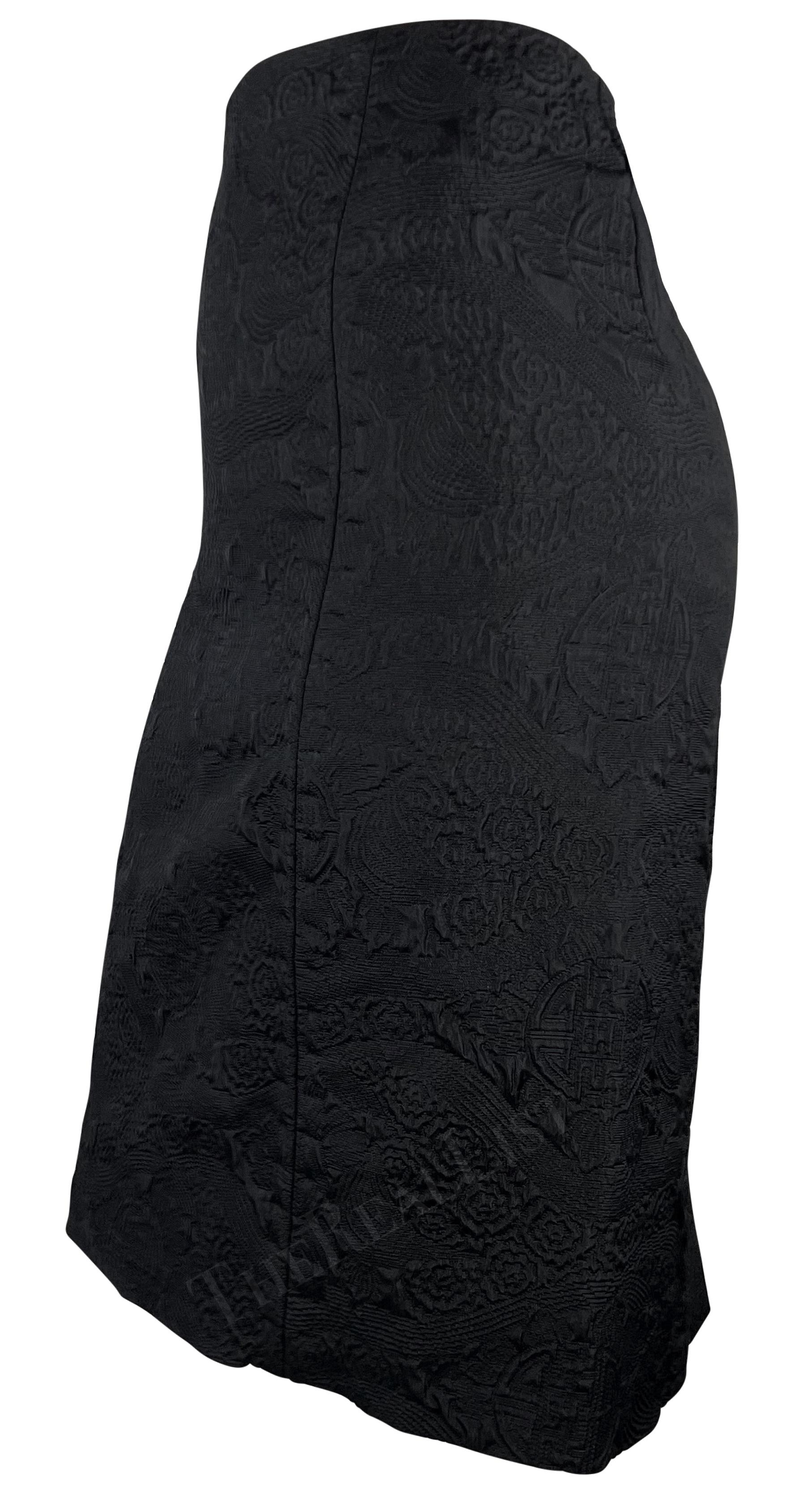 Women's F/W 2004 Yves Saint Laurent by Tom Ford Chinoiserie Brocade Black Skirt For Sale