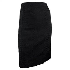 F/W 2004 Yves Saint Laurent by Tom Ford Chinoiserie Brocade Black Skirt