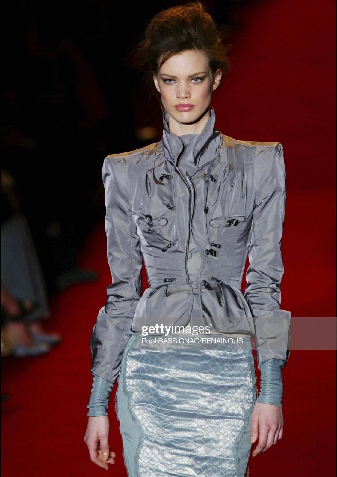 F/W 2004 Yves Saint Laurent by Tom Ford Olive Silk Pagoda Chinoiserie ...