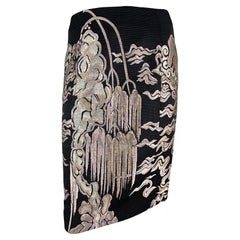 F/W 2004 Yves Saint Laurent by Tom Ford Falda Chinoiserie Sauce Rosa