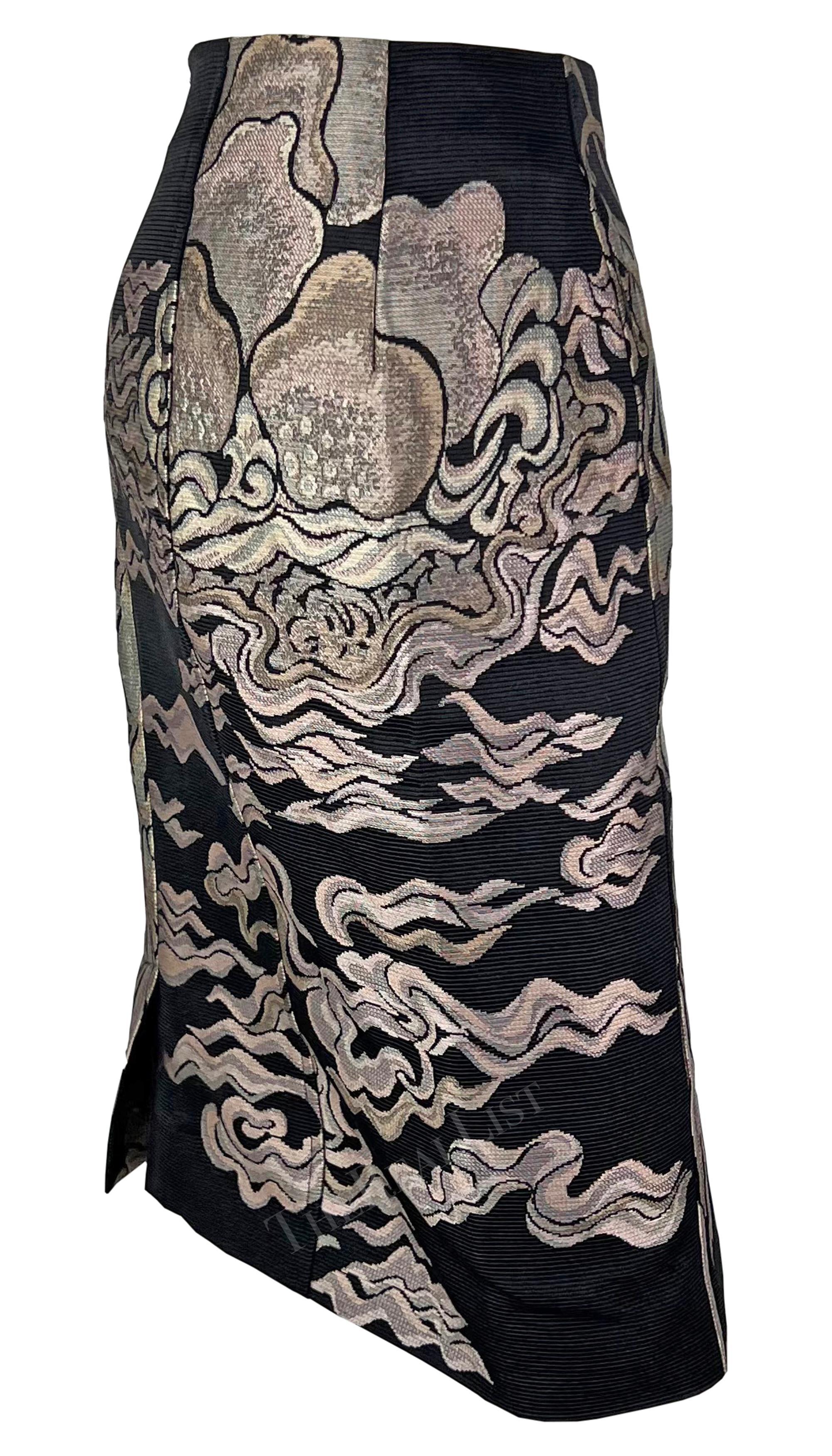F/W 2004 Yves Saint Laurent by Tom Ford Falda Chinoiserie Sauce Rosa en venta 2