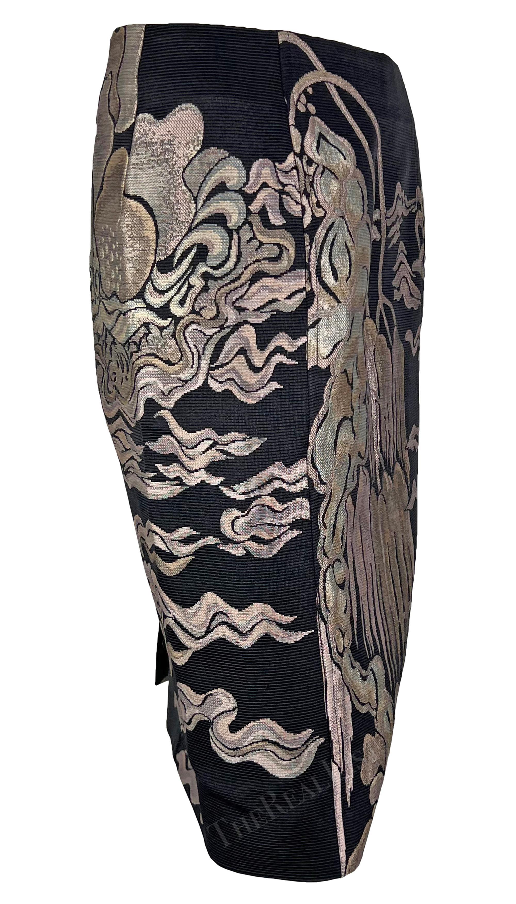 F/W 2004 Yves Saint Laurent by Tom Ford Falda Chinoiserie Sauce Rosa en venta 3