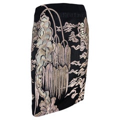 F/W 2004 Yves Saint Laurent by Tom Ford Pink Willow Chinoiserie Skirt
