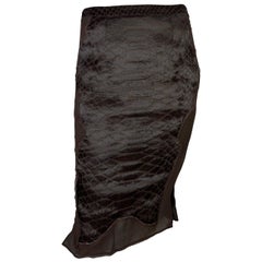 F/W 2004 Yves Saint Laurent for Tom Ford Chinoiserie-Rock aus brauner Schuppe