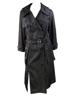 F/W 2005 Christian Dior by John Galliano Black Diorissimo Monogram Trench Coat