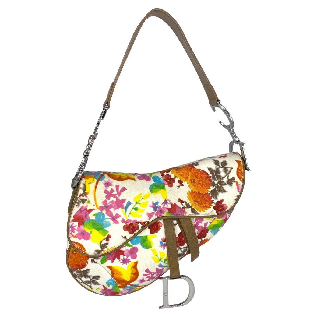 Christian Dior Limited Edition Floral Appliqué Saddle Bag