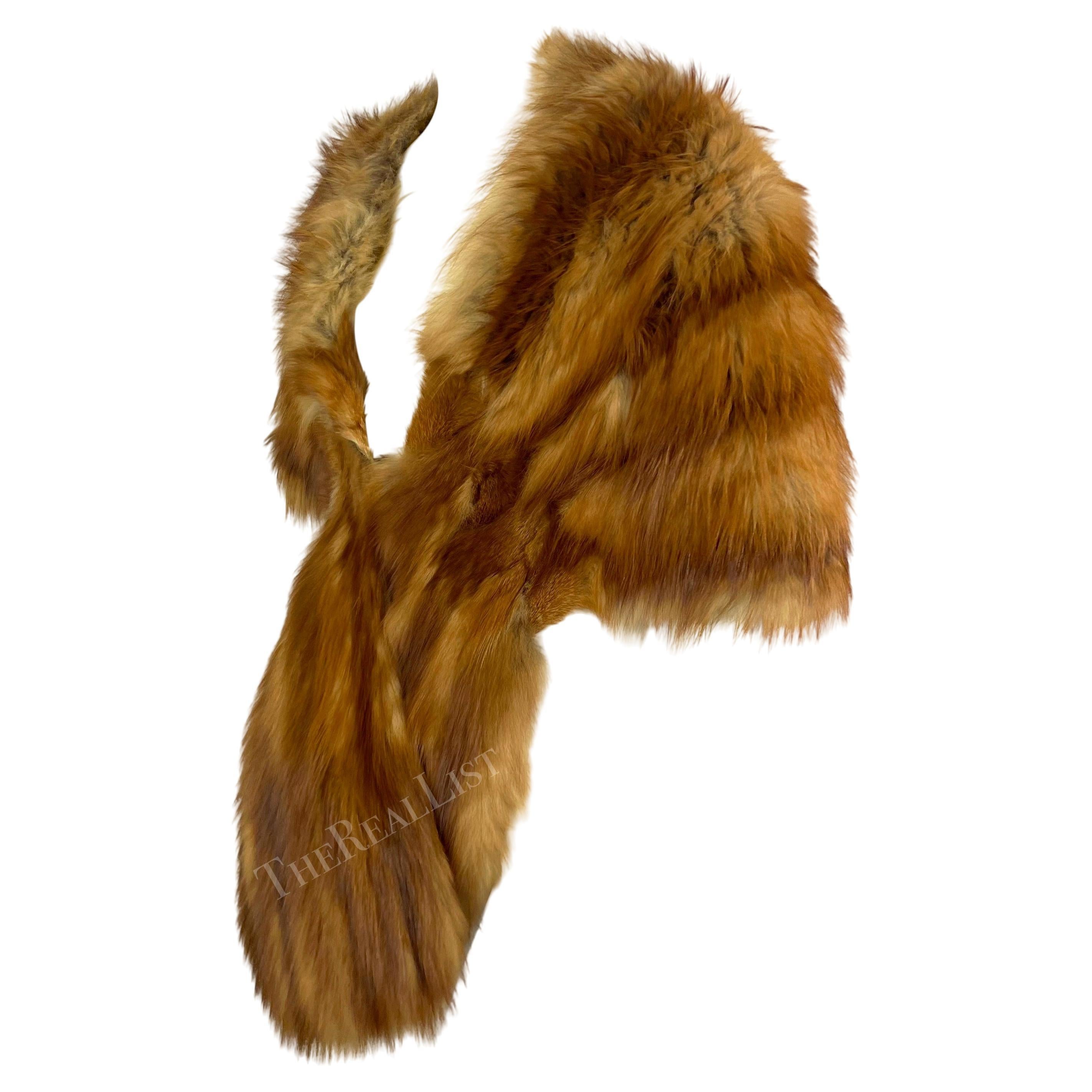 F/W 2005 Christian Dior by John Galliano Runway Red Fox Fur Large Wrap Stole 5