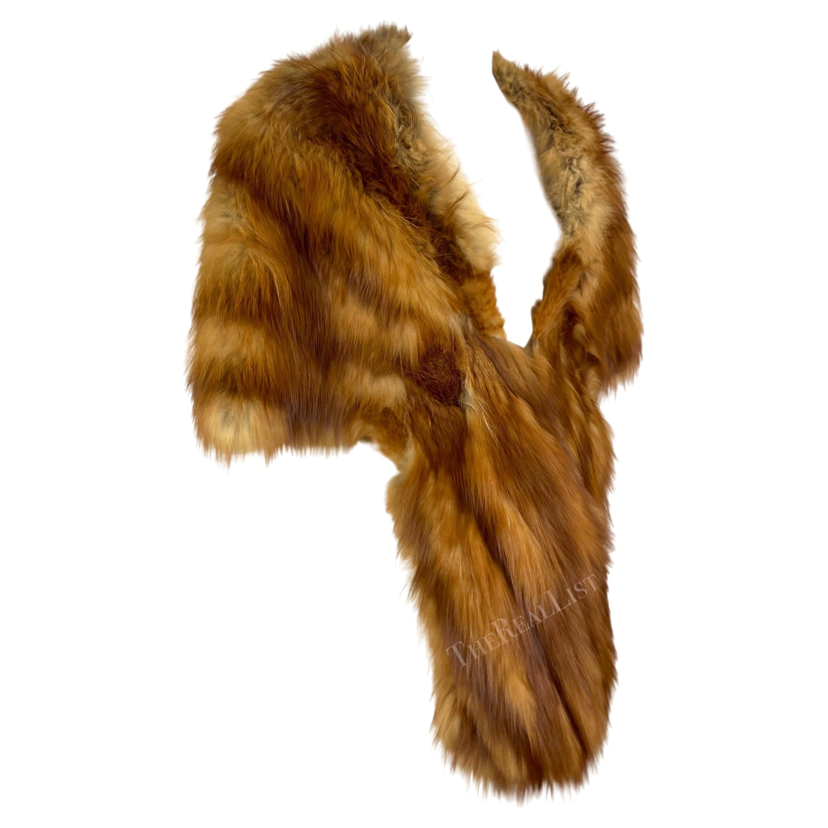 F/W 2005 Christian Dior by John Galliano Runway Red Fox Fur Large Wrap Stole 7
