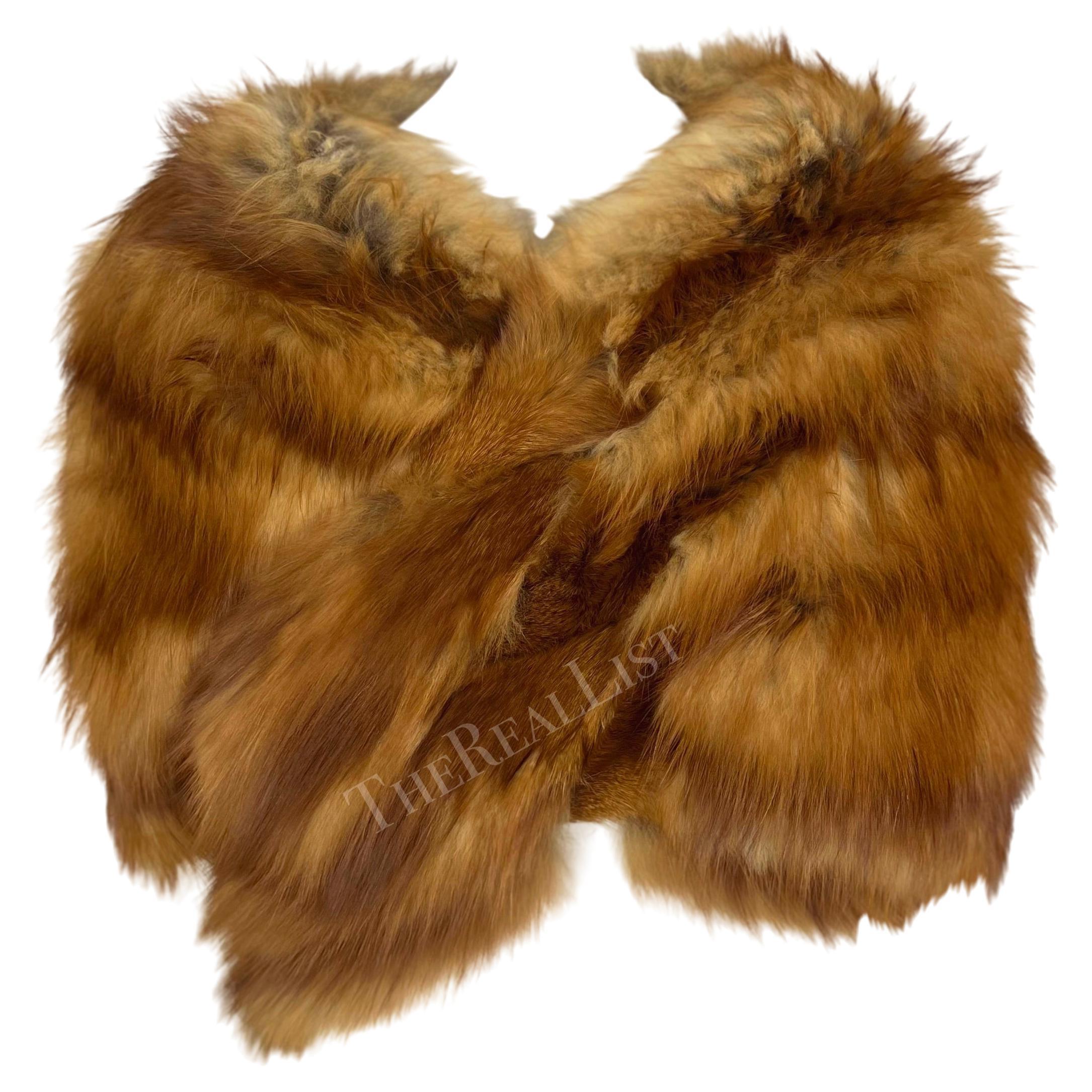 Brown F/W 2005 Christian Dior by John Galliano Runway Red Fox Fur Large Wrap Stole