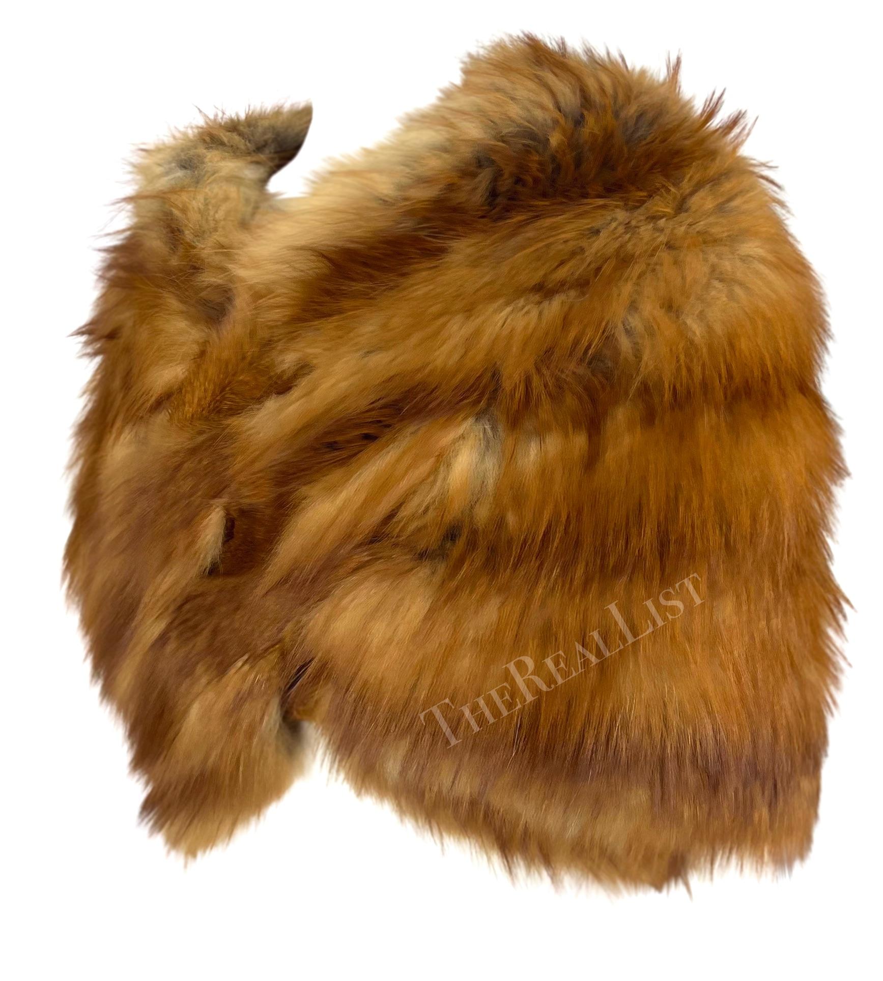 Women's F/W 2005 Christian Dior by John Galliano Runway Red Fox Fur Large Wrap Stole