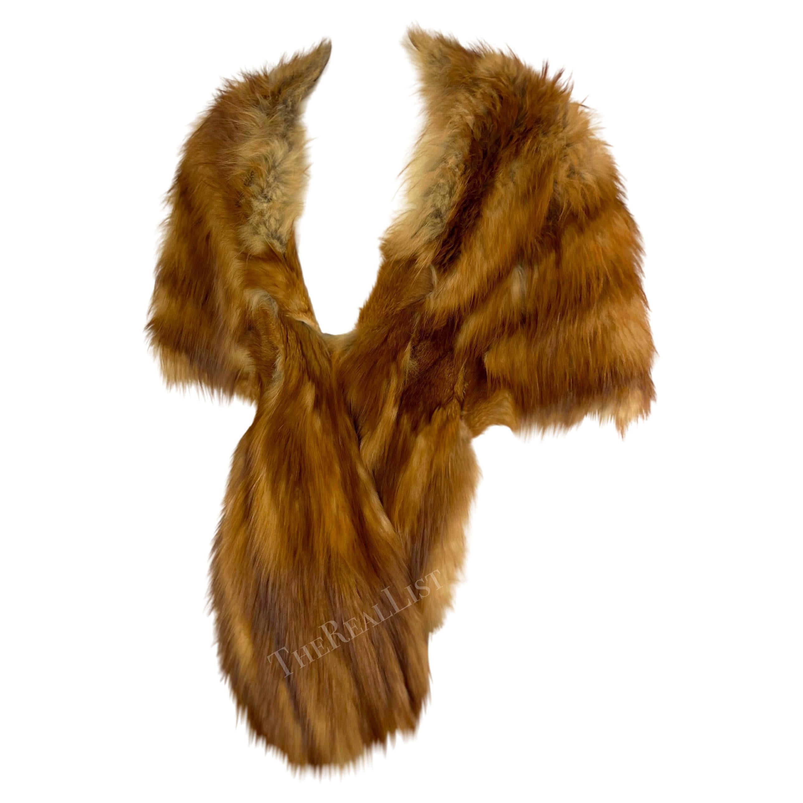 F/W 2005 Christian Dior by John Galliano Runway Red Fox Fur Large Wrap Stole 3