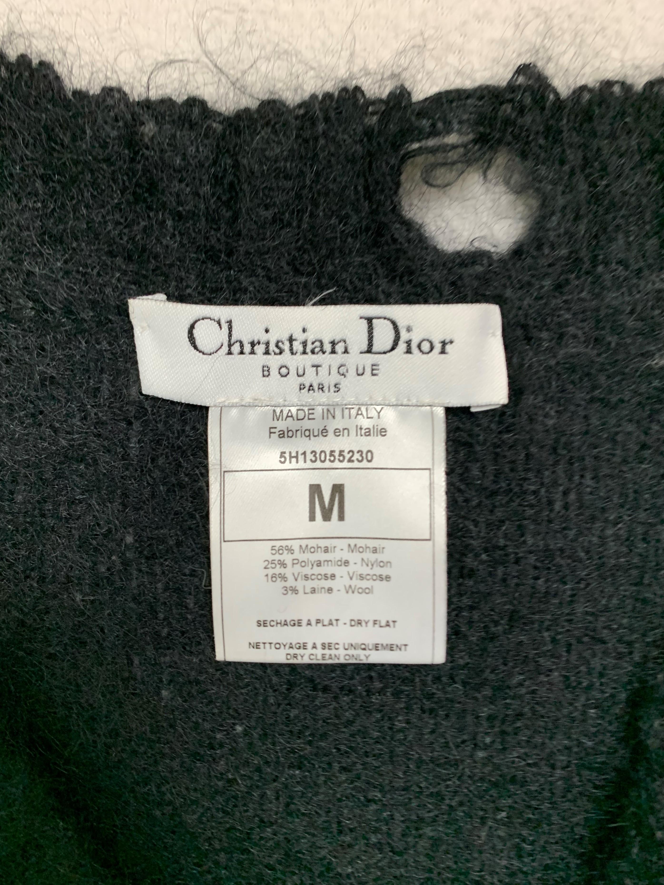 Women's F/W 2005 Christian Dior John Galliano Black Knit Distressed Baggy Sweater