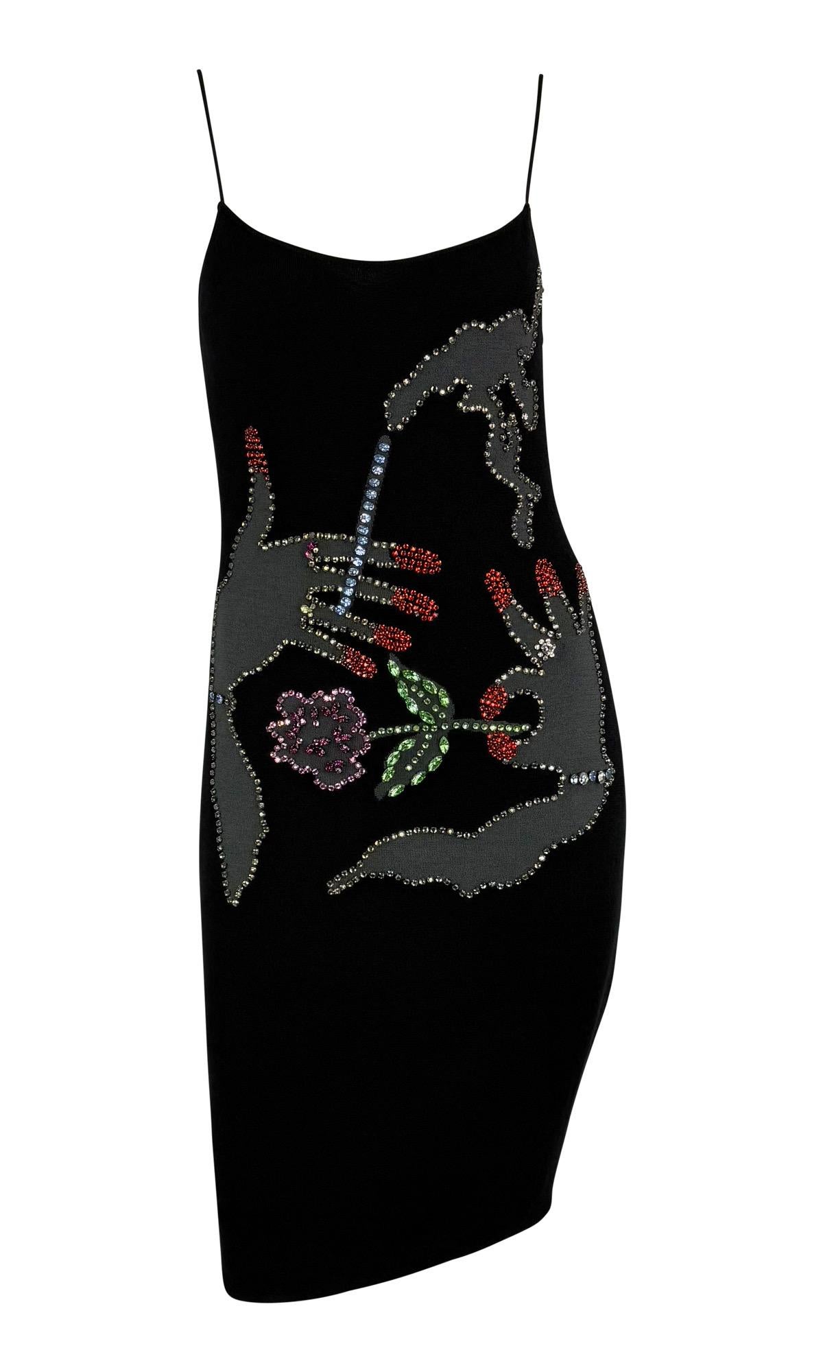 Abito da cocktail nero con strass della passerella Giorgio Armani A/I 2005 in vendita 5