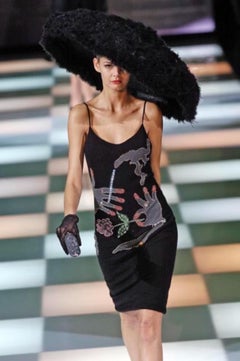 F/W 2005 Giorgio Armani Runway Rhinestone Smoking Black Cocktail Dress