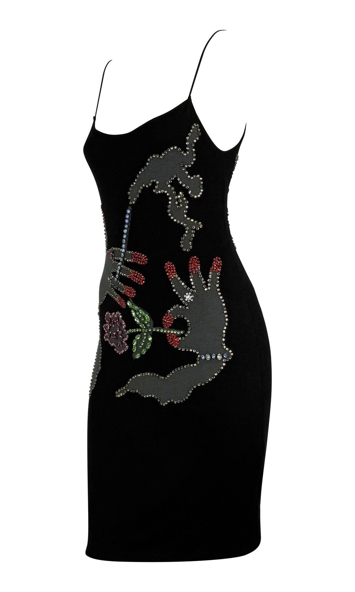 Abito da cocktail nero con strass della passerella Giorgio Armani A/I 2005 in vendita 4