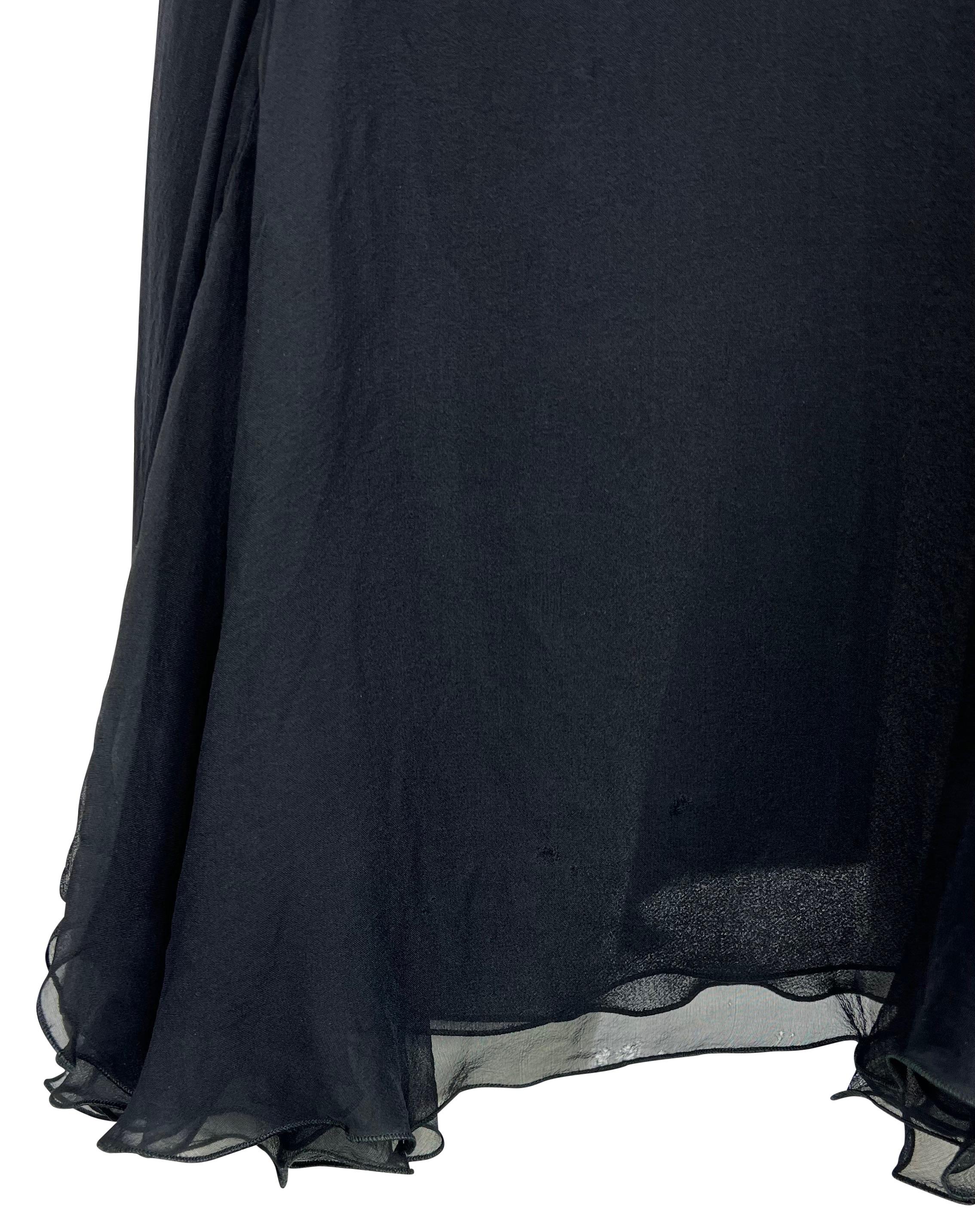 F/W 2005 Versace by Donatella Runway Black Silk Chiffon Lace Medusa Mini Dress 9